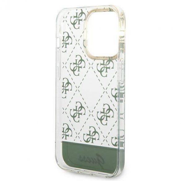 Guess GUHCP14XHG4MHA Husă rigidă kaki pentru iPhone 14 Pro Max 6,7" 4G Pattern Script