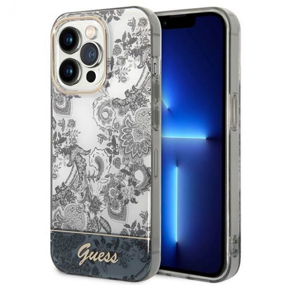 Guess GUHCP14LHGPLHG iPhone 14 Pro 6,1" husă szary/gri Husă Porțelan Collection