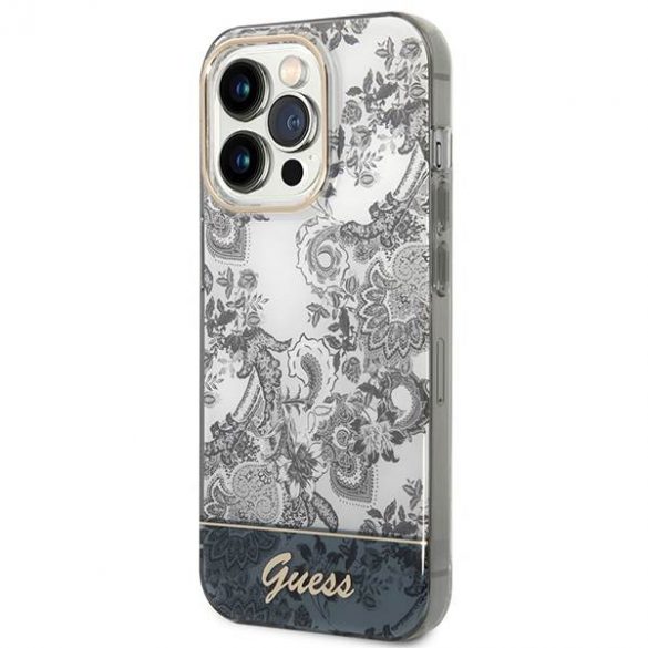 Guess GUHCP14LHGPLHG iPhone 14 Pro 6,1" husă szary/gri Husă Porțelan Collection