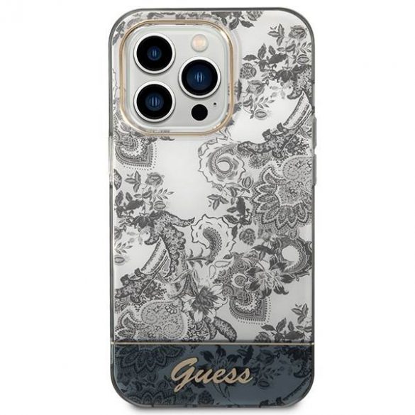 Guess GUHCP14LHGPLHG iPhone 14 Pro 6,1" husă szary/gri Husă Porțelan Collection