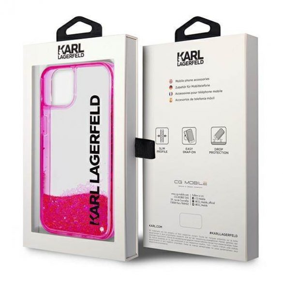 Karl Lagerfeld KLHCP14SLCKVF iPhone 14 / 15 / 13 6,1" rożowy/roz hardcase Liquid Glitter Elong