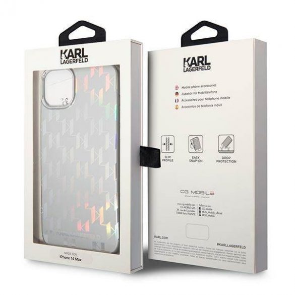 Karl Lagerfeld KLHCP14MLGMSV3 iPhone 14 Plus / 15 Plus 6,7" hardcase srebrny/argintiu Monogram Iridescent