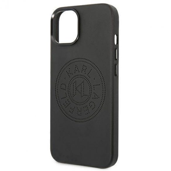 Karl Lagerfeld KLHCP14MFWHK iPhone 14 Plus / 15 Plus 6,7" hardcase czarny/negru piele logo perforat