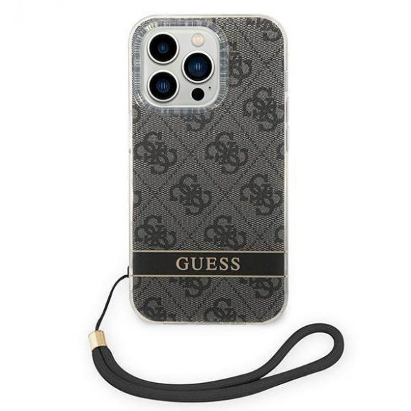 Guess GUOHCP14LH4STK Carcasă rigidă pentru iPhone 14 Pro 6,1" czarny/negru 4G Curea de imprimare