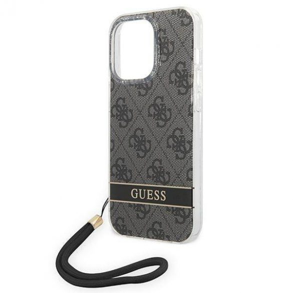 Guess GUOHCP14LH4STK Carcasă rigidă pentru iPhone 14 Pro 6,1" czarny/negru 4G Curea de imprimare