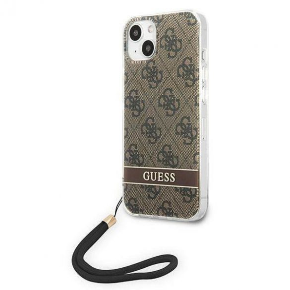 Guess GUOHCP14SH4STW iPhone 14 / 15 / 13 6,1" husă rigidă maro/brązowy 4G Curea de imprimare