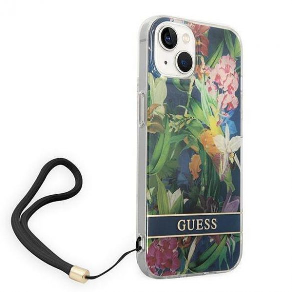 Guess GUOHCP14MHFLSB iPhone 14 Plus / 15 Plus 6,7" niebieski/albastru hardcase Curea cu flori