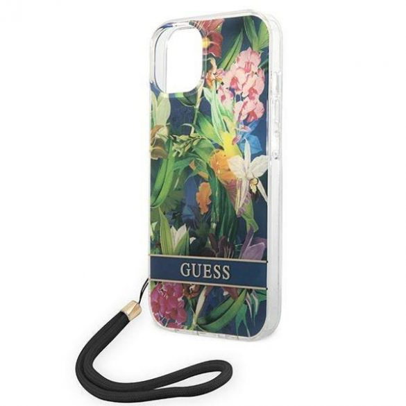 Guess GUOHCP14MHFLSB iPhone 14 Plus / 15 Plus 6,7" niebieski/albastru hardcase Curea cu flori