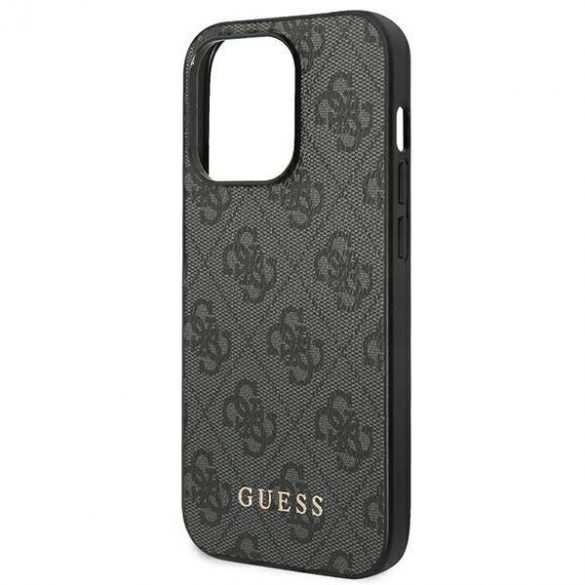 Guess GUHCP14LG4GFGR iPhone 14 Pro 6,1" gri/gri husă greu 4G Metal Gold Logo husă