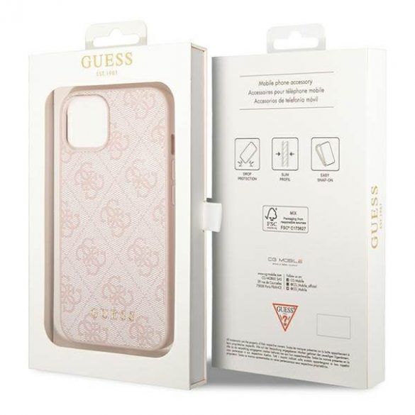 Guess GUHCP14SG4GFPI iPhone 14 / 15 / 13 6,1" husă rigidă rożowy/roz 4G Metal Gold Logo