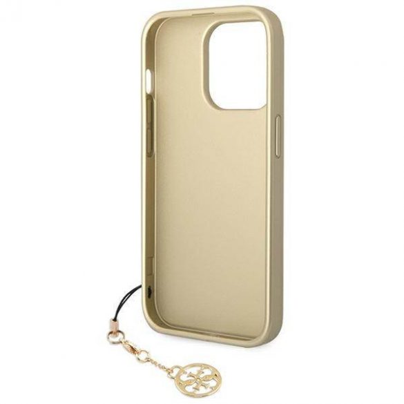 Guess GUHCP14LGF4GBR Husă rigidă brązowy/maro pentru iPhone 14 Pro 6,1" 4G Charms Collection