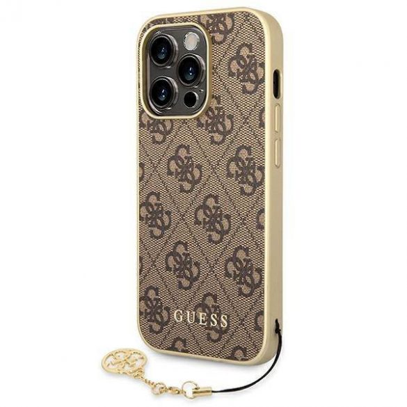 Guess GUHCP14XGF4GBR Husă rigidă maro/brązowy pentru iPhone 14 Pro Max 6,7" 4G Charms Collection