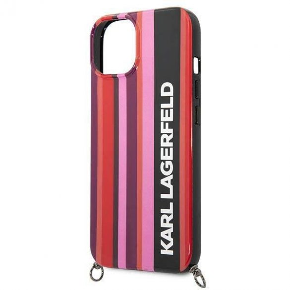 Karl Lagerfeld KLHCP14SSTSTP iPhone 14 / 15 / 13 6,1" hardcase rożowy/roz Curea cu dungi colorate