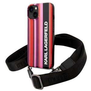 Karl Lagerfeld KLHCP14MSTSTP iPhone 14 Plus / 15 Plus 6,7" hardcase rożowy/roz Curea cu dungi colorate