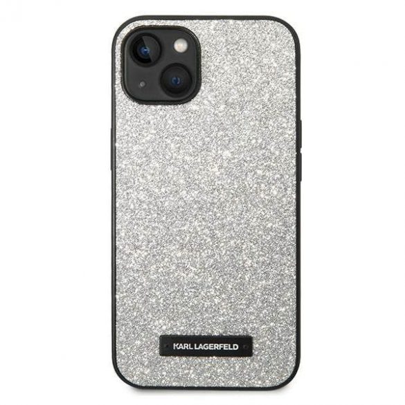 Karl Lagerfeld KLHCP14MG2ELS iPhone 14 Plus / 15 Plus 6,7" hardcase srebrny/silver Glitter Plaque Logo