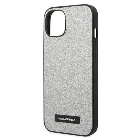 Karl Lagerfeld KLHCP14MG2ELS iPhone 14 Plus / 15 Plus 6,7" hardcase srebrny/silver Glitter Plaque Logo