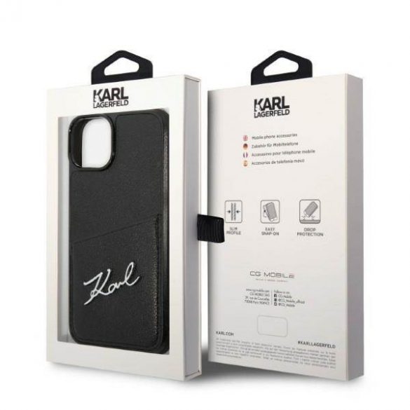 Karl Lagerfeld KLHCP14MCSSK iPhone 14 Plus / 15 Plus 6,7" hardcase czarny/negru Signature Logo Slot card