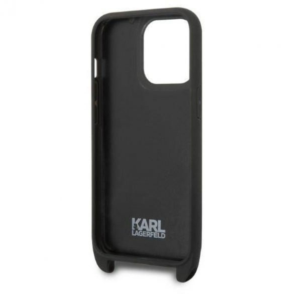 Karl Lagerfeld KLHCP14LSTKMK iPhone 14 Pro 6,1" negru/negruHusătare Monogram Ikonik Patch husă