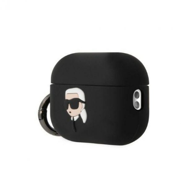 Karl Lagerfeld KLAP2RUNIKK AirPods Pro 2 (2022/2023) Husă negru / negru Silicone Karl Head 3D