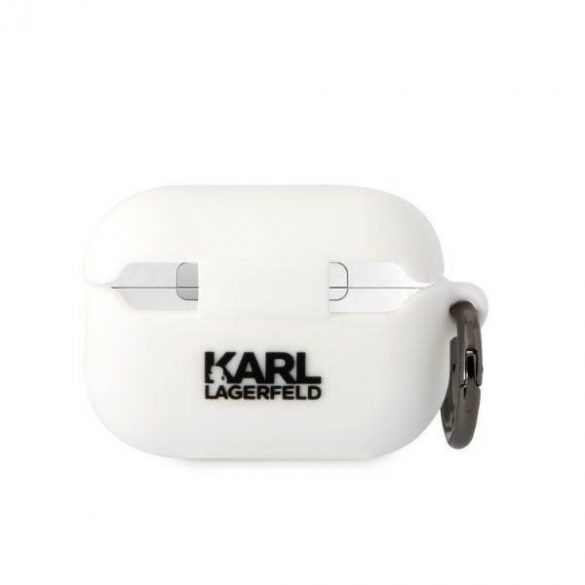 Karl Lagerfeld KLAP2RUNIKH Husa AirPods Pro 2 (2022/2023) bial/alb Silicon Karl Head 3D