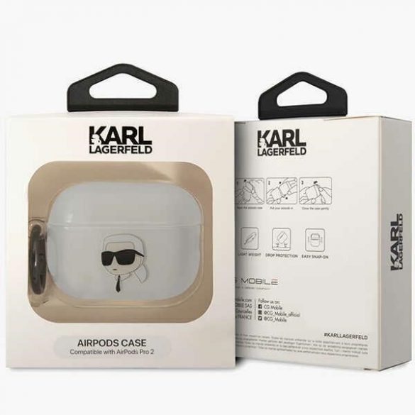 Karl Lagerfeld KLAP2HNIKTCT Husa Airpods Pro 2 (2022/2023) transparentă Ikonik Karl Lagerfeld