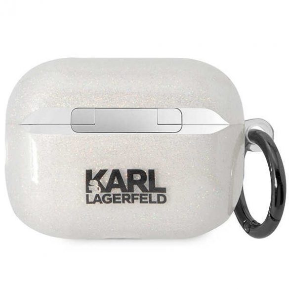 Husa Karl Lagerfeld KLAP2HNKCTGT Airpods Pro 2 (2022/2023) transparent Glitter Karl&Choupette