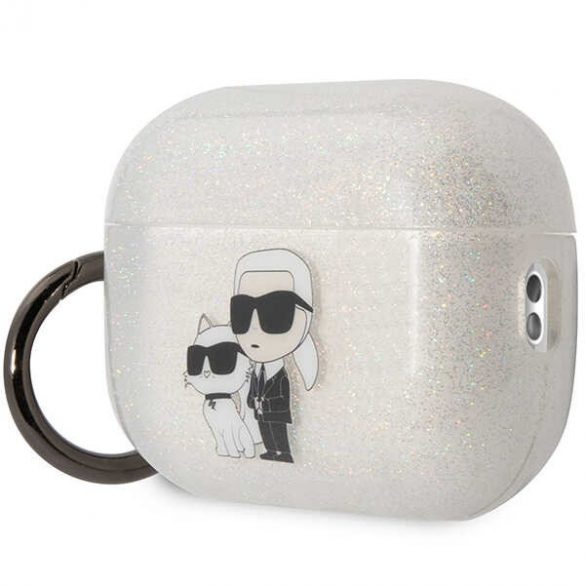 Husa Karl Lagerfeld KLAP2HNKCTGT Airpods Pro 2 (2022/2023) transparent Glitter Karl&Choupette