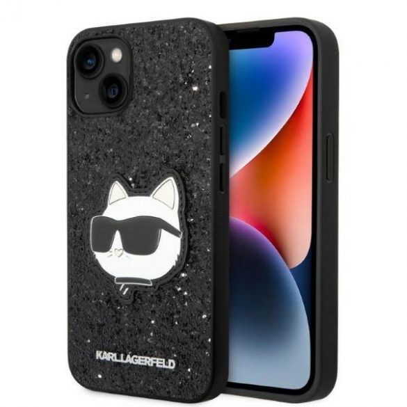 Karl Lagerfeld KLHCP14MG2CPK iPhone 14 Plus / 15 Plus 6,7" negru / negru hard Husă Glitter Choupette Patch