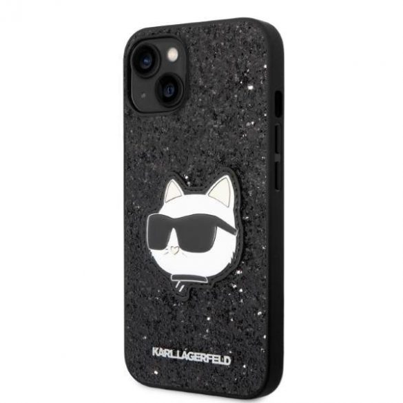 Karl Lagerfeld KLHCP14MG2CPK iPhone 14 Plus / 15 Plus 6,7" negru / negru hard Husă Glitter Choupette Patch