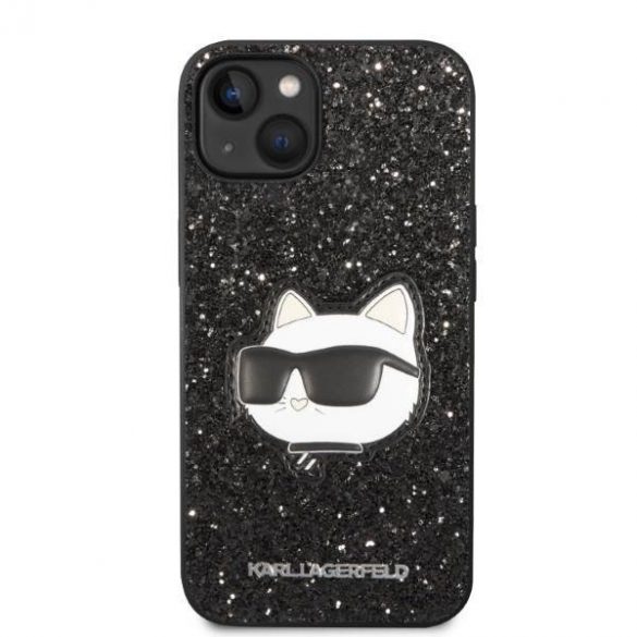 Karl Lagerfeld KLHCP14MG2CPK iPhone 14 Plus / 15 Plus 6,7" negru / negru hard Husă Glitter Choupette Patch