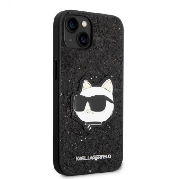 Karl Lagerfeld KLHCP14MG2CPK iPhone 14 Plus / 15 Plus 6,7" negru / negru hard Husă Glitter Choupette Patch