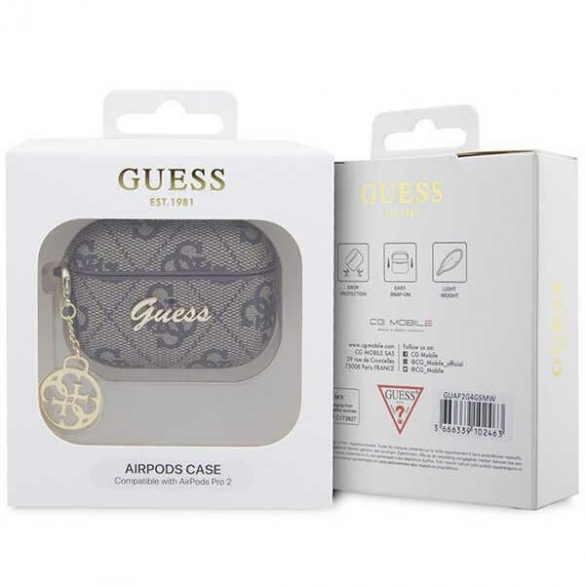 Guess GUAP2G4GSMW AirPods Pro 2 (2022/2023) Husă maro/ maro 4G Charm Collection