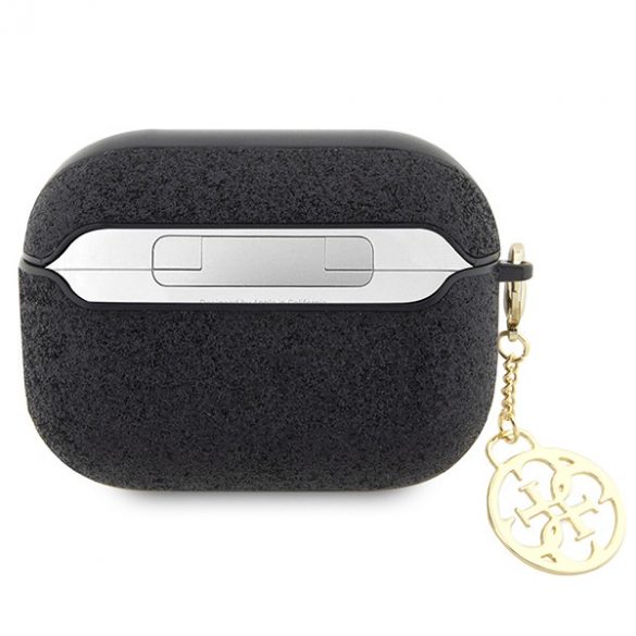 Guess GUAP2GLGSHK AirPods Pro 2 (2022/2023) Husă negru / negru Glitter Flake 4G Charm