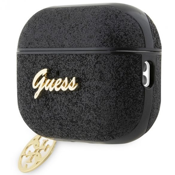 Guess GUAP2GLGSHK AirPods Pro 2 (2022/2023) Husă negru / negru Glitter Flake 4G Charm