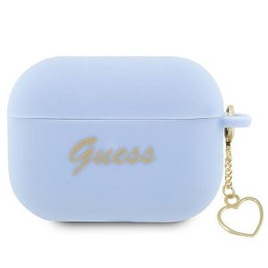 Husă Guess GUAP2LSCHSB AirPods Pro 2 (2022/2023) niebieski/albastru Silicone Charm Heart Collection