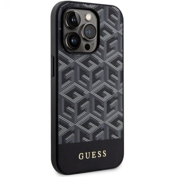 Guess GUHMP14LHGCFSEK iPhone 14 Pro 6.1 carcasă rigidă/neagră GCube Stripes MagSafe"