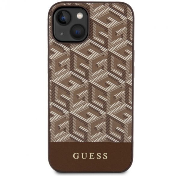 Guess GUHMP14SHGCFSEW iPhone 14 / 15 / 13 6.1" husă rigidă maro/brązowy GCube Stripes MagSafe