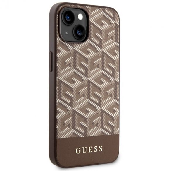 Guess GUHMP14SHGCFSEW iPhone 14 / 15 / 13 6.1" husă rigidă maro/brązowy GCube Stripes MagSafe