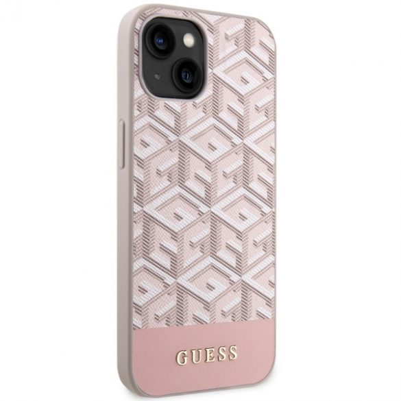 Guess GUHMP14MHGCFSEP Husă rigidă pentru iPhone 14 Plus / 15 Plus 6,7" rożowy/roz GCube Stripes MagSafe