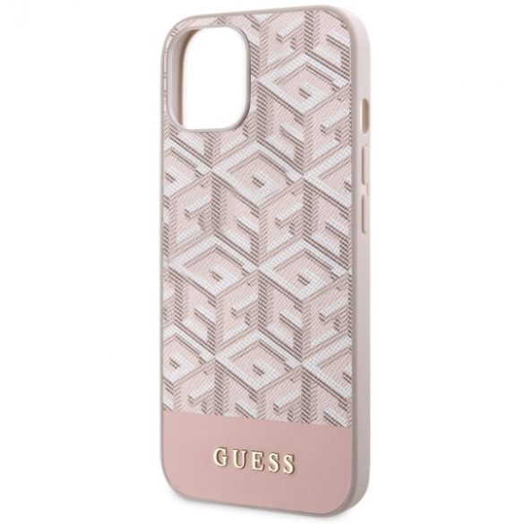 Guess GUHMP14MHGCFSEP Husă rigidă pentru iPhone 14 Plus / 15 Plus 6,7" rożowy/roz GCube Stripes MagSafe