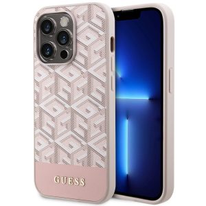 Guess GUHMP14LHGCFSEP Husă rigidă pentru iPhone 14 Pro 6,1 rożowy/roz GCube Stripes MagSafe"