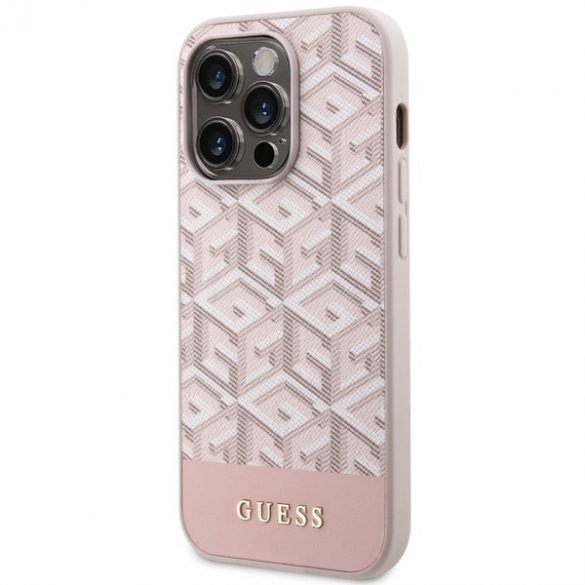 Guess GUHMP14LHGCFSEP Husă rigidă pentru iPhone 14 Pro 6,1 rożowy/roz GCube Stripes MagSafe"