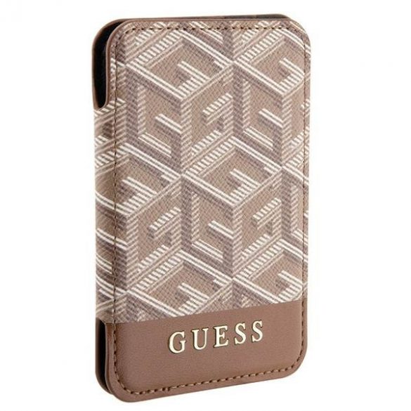 Slot pentru card Guess Wallet GUWMSHGCFSEW MagSafe GCube dungă brązowy/maro