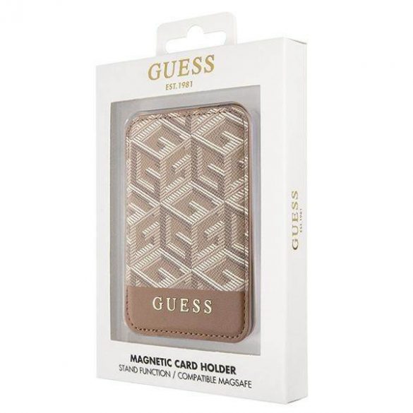 Slot pentru card Guess Wallet GUWMSHGCFSEW MagSafe GCube dungă brązowy/maro