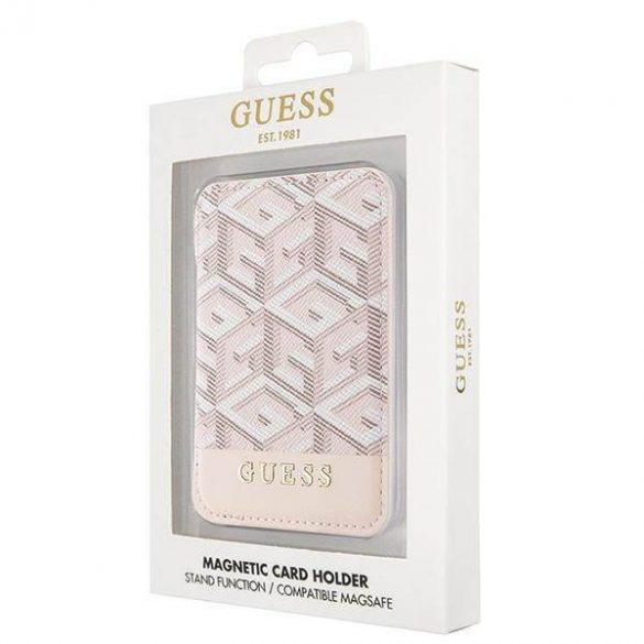 Slot pentru card Guess Wallet GUWMSHGCFSEP MagSafe GCube dungă rożowy/roz