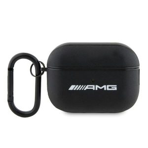 Husă AMG AMAP2SLWK AirPods Pro 2, negru, piele, logo alb