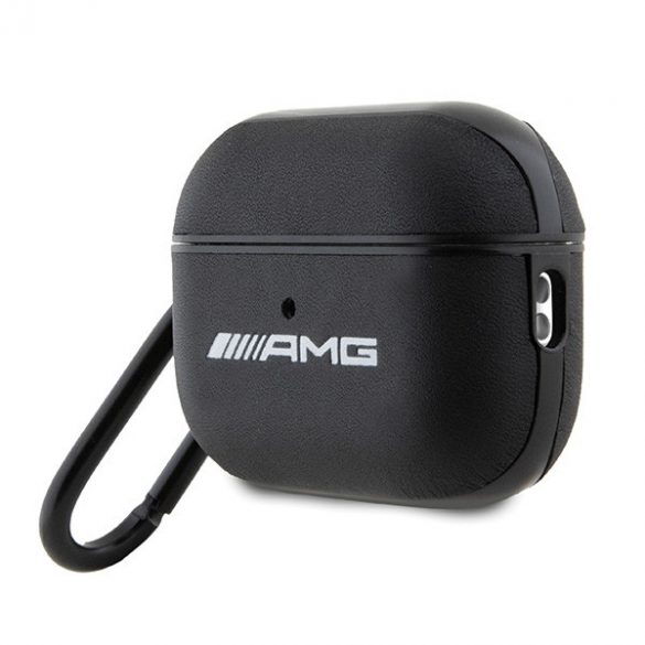 Husă AMG AMAP2SLWK AirPods Pro 2, negru, piele, logo alb