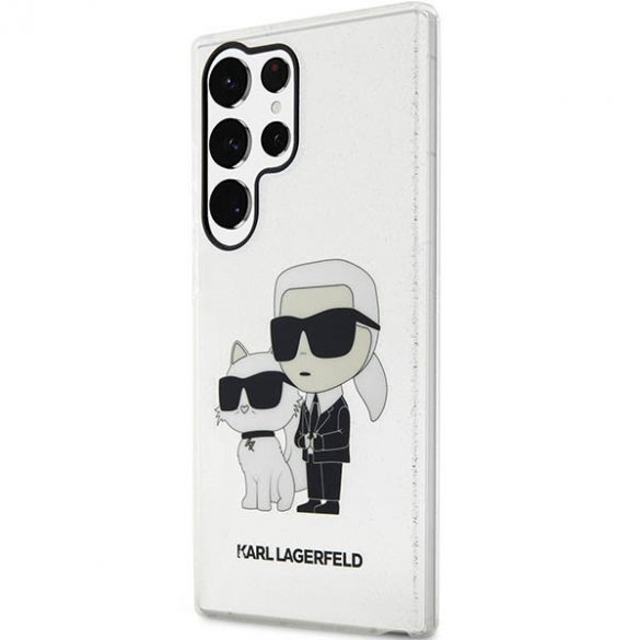 Karl Lagerfeld KLHCS23LHNKCTGT S23 Ultra S918 husă transparentă Glitter Karl&Chouppete