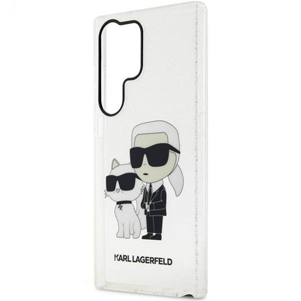 Karl Lagerfeld KLHCS23LHNKCTGT S23 Ultra S918 husă transparentă Glitter Karl&Chouppete