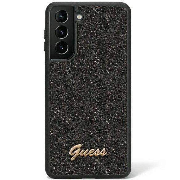 Guess GUHCS23SHGGSHK S23 S911 carcasă rigidă/neagră Carcasă Glitter Script